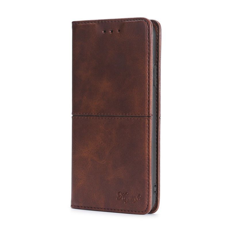 Kožené Pouzdro Folio Xiaomi Redmi 9c Švový Kožený Styl