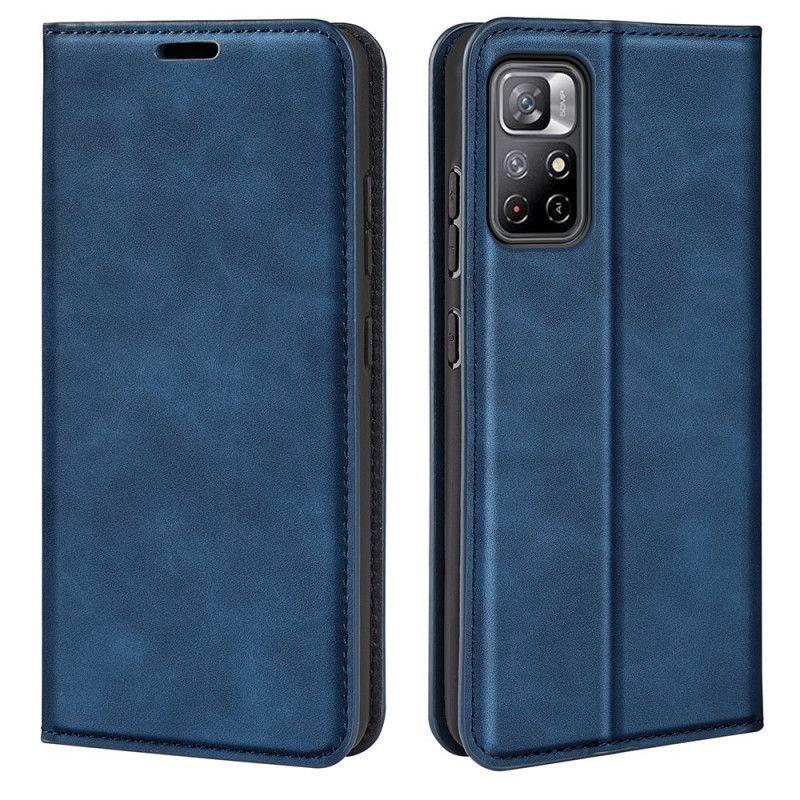 Kožené Pouzdro Folio Xiaomi Redmi Note 11 / Poco M4 Pro 5g Dotek Pokožky