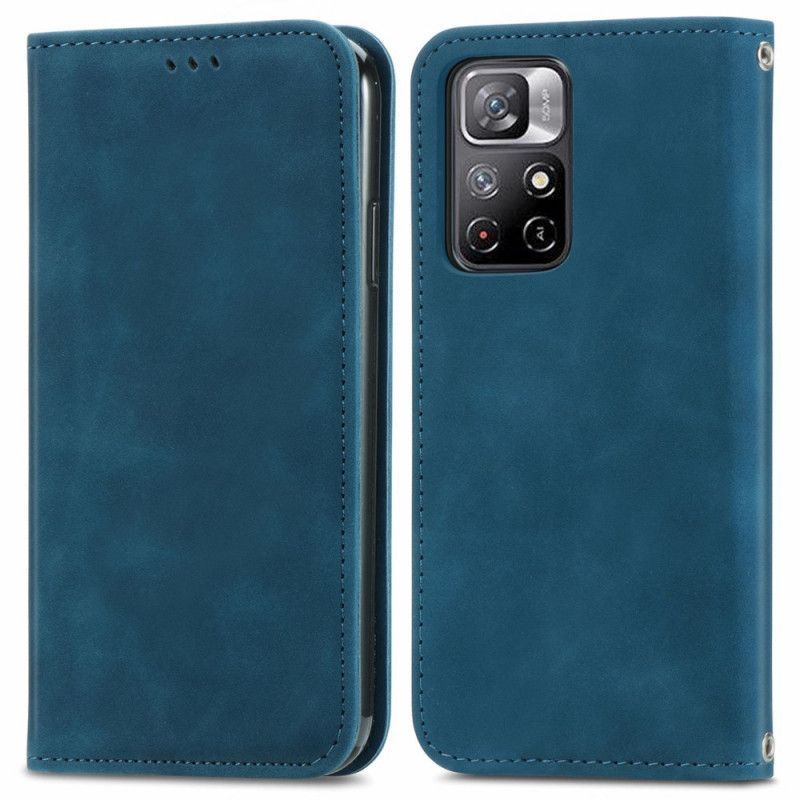 Kožené Pouzdro Folio Xiaomi Redmi Note 11 / Poco M4 Pro 5g Klasický Dotyk S Pokožkou
