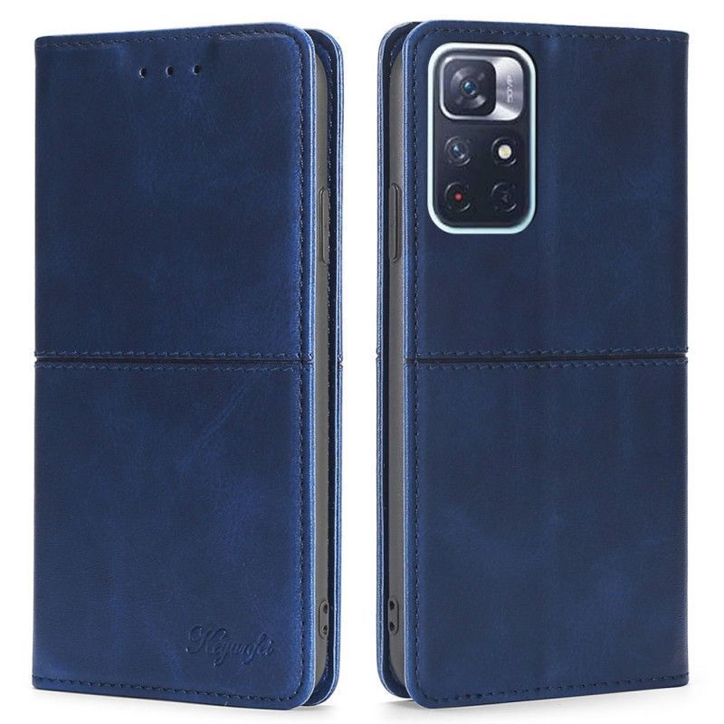 Kožené Pouzdro Folio Xiaomi Redmi Note 11 / Poco M4 Pro 5g Kožený Šev