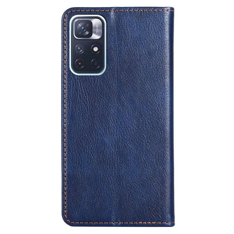 Kožené Pouzdro Folio Xiaomi Redmi Note 11 / Poco M4 Pro 5g Starý Vzhled Kůže