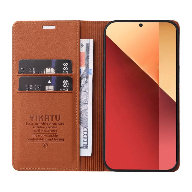 Kožené Pouzdro Folio Xiaomi Redmi Note 13 Pro 4g Magnetický Yikatu