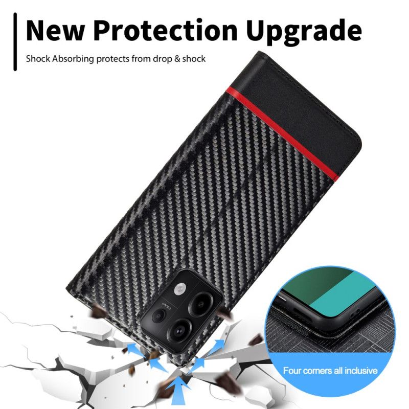 Kožené Pouzdro Folio Xiaomi Redmi Note 13 Pro 4g Uhlíkové Vlákno Lc.imeeke