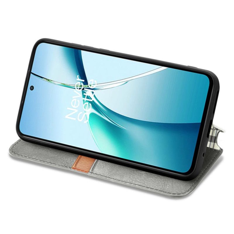 Kožené Pouzdro Folio Xiaomi Redmi Note 14 4g Efekt Vintage Kůže S Diamantovým Vzorem