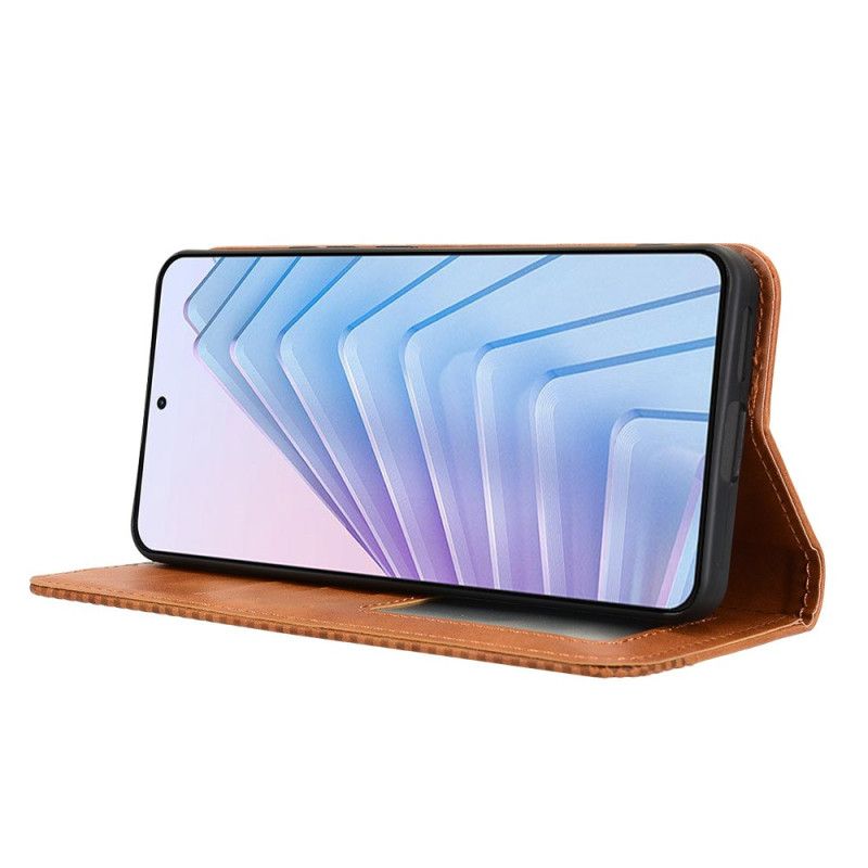 Kožené Pouzdro Folio Xiaomi Redmi Note 14 4g Vintage Okraj