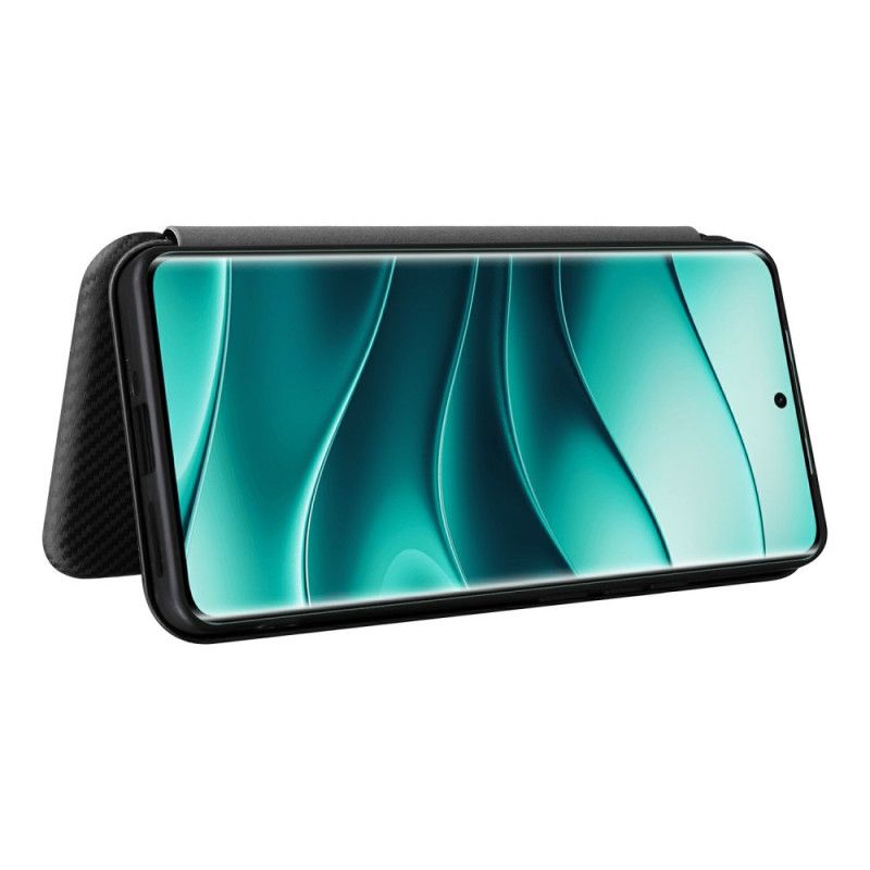 Kožené Pouzdro Folio Xiaomi Redmi Note 14 Pro 5g Karbon Vlákno