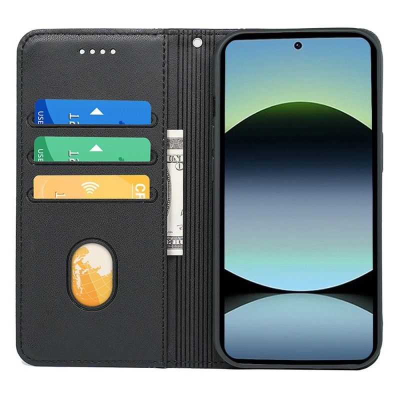 Kožené Pouzdro Folio Xiaomi Redmi Note 14s Lemování S Páskem