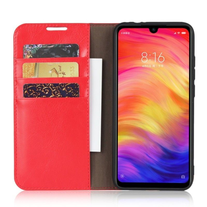 Kožené Pouzdro Folio Xiaomi Redmi Note 7 Pravá Nouzená Kůže