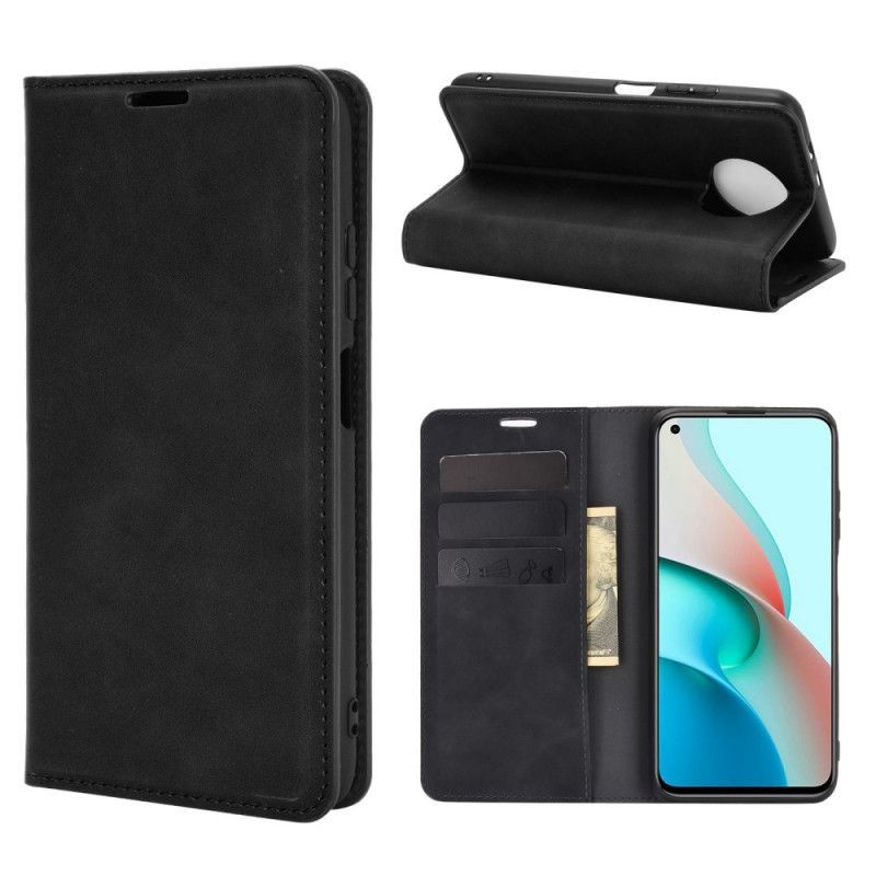 Kožené Pouzdro Folio Xiaomi Redmi Note 9 5g / Note 9t 5g Dotek Pokožky