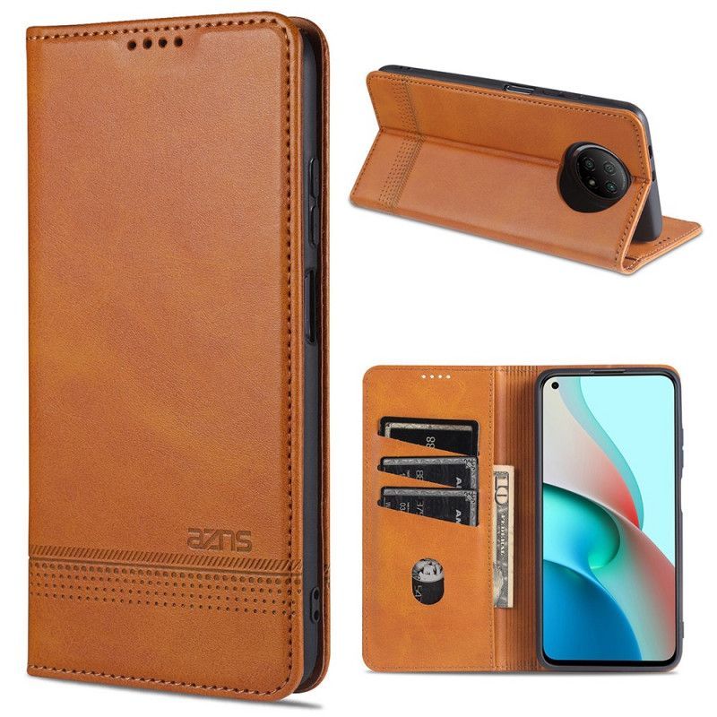 Kožené Pouzdro Folio Xiaomi Redmi Note 9 5g / Note 9t 5g Styl Kůže Azns
