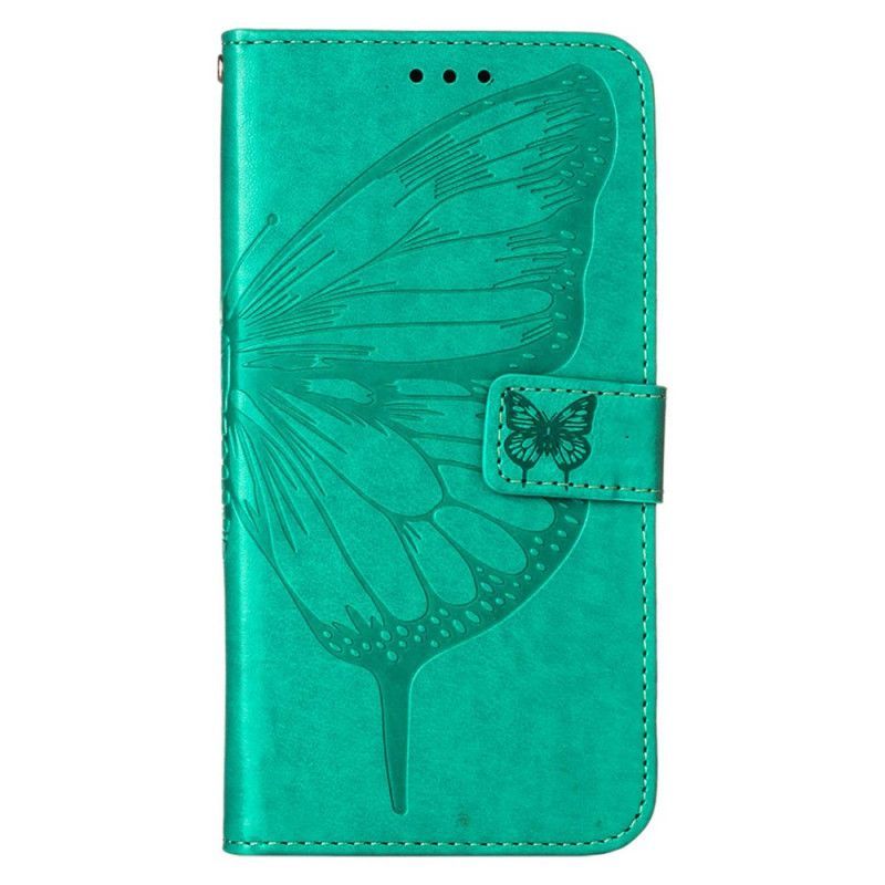 Kožené Pouzdro Na Xiaomi Redmi Note 11 Pro Plus 5G Motýlí Design Se Šňůrkou