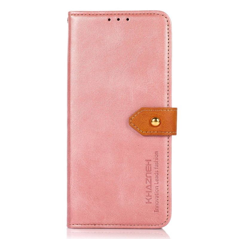 Kožené Pouzdro Na Xiaomi Redmi Note 12 Pro Plus Dvoubarevná Zlatá Spona Khazneh