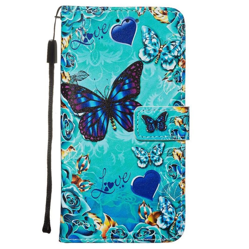 Kožené Pouzdro Na Xiaomi Redmi Note 8 Miluji Strapaté Motýly