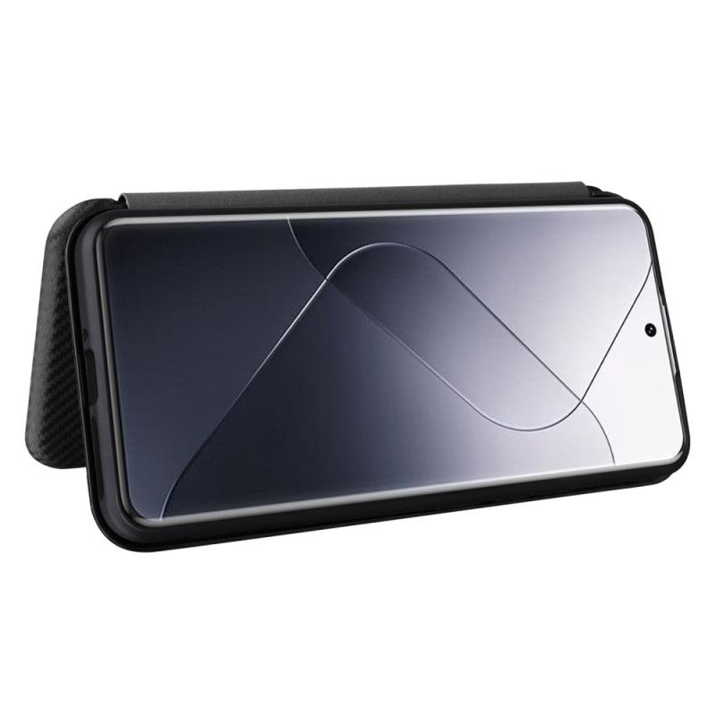 Kožené Pouzdro Xiaomi 14 Pro Kryty Na Mobil Uhlíkové Vlákno