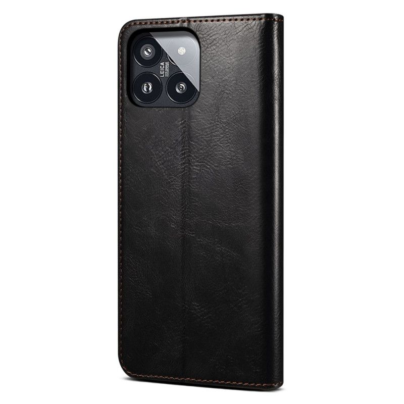 Kožené Pouzdro Xiaomi 14 Pro Kryty Na Mobil Voskovaná Imitace Kůže
