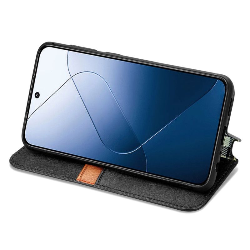 Kožené Pouzdro Xiaomi 14t Pro Kryty Na Mobil Vlys S Semišovým Efektem