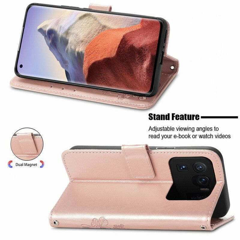 Kožené Pouzdro Xiaomi Mi 11 Ultra Asijské Květiny