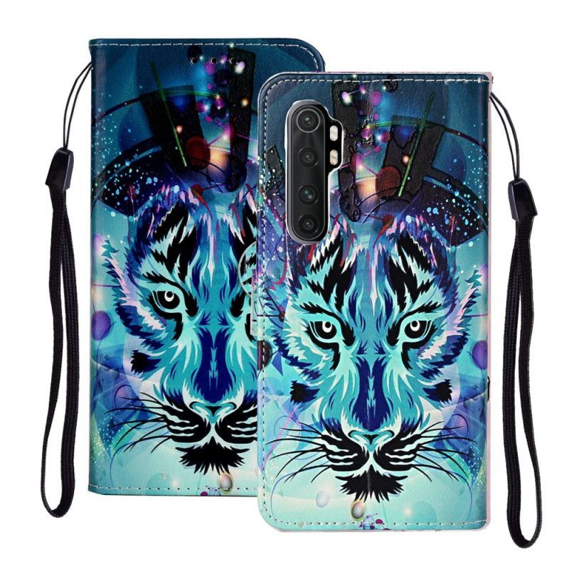 Kožené Pouzdro Xiaomi Mi Note 10 Lite Ledový Tygr