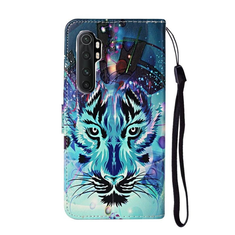 Kožené Pouzdro Xiaomi Mi Note 10 Lite Ledový Tygr