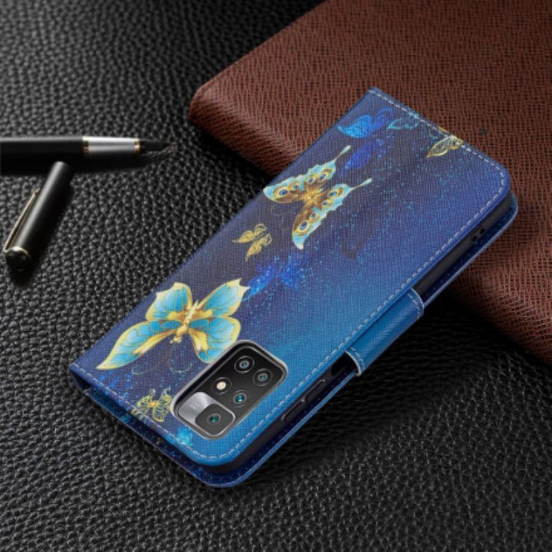 Kožené Pouzdro Xiaomi Redmi 10 Neuvěřitelní Motýli