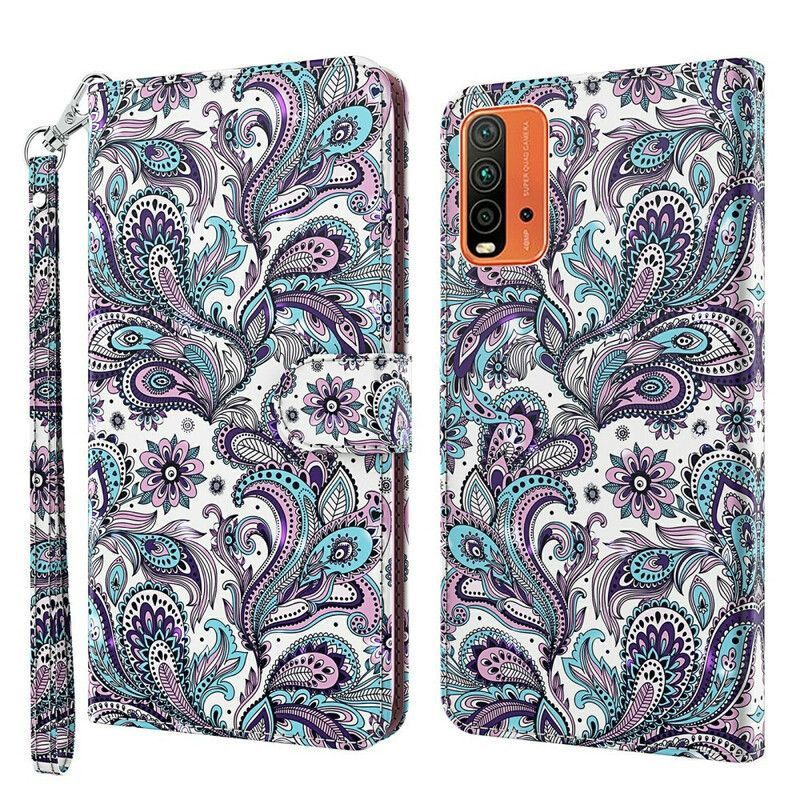 Kožené Pouzdro Xiaomi Redmi 9t Vzorované Květiny