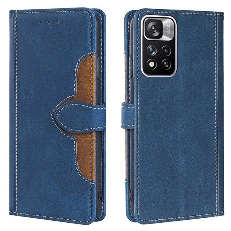 Kožené Pouzdro Xiaomi Redmi Note 11 Pro / Note 11 Pro Plus Stylová Dvoubarevná Umělá Kůže