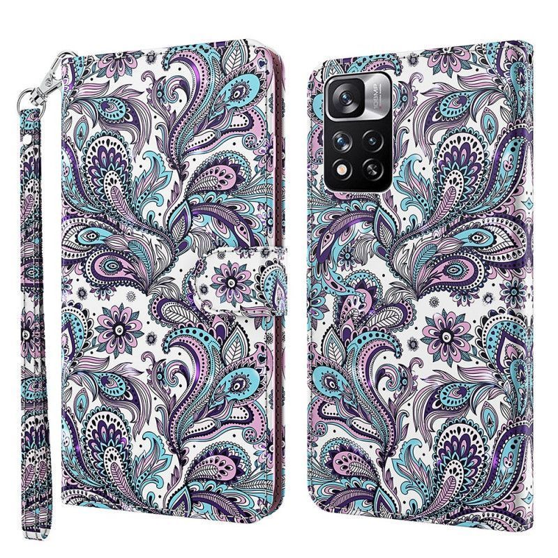 Kožené Pouzdro Xiaomi Redmi Note 11 Pro / Note 11 Pro Plus Světlé Bodové Květinové Vzory