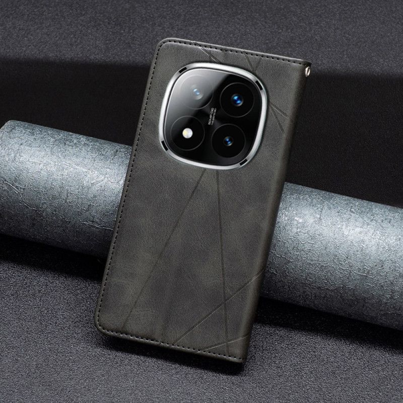 Kožené Pouzdro Xiaomi Redmi Note 14 Pro 4g Geometrický Vzor