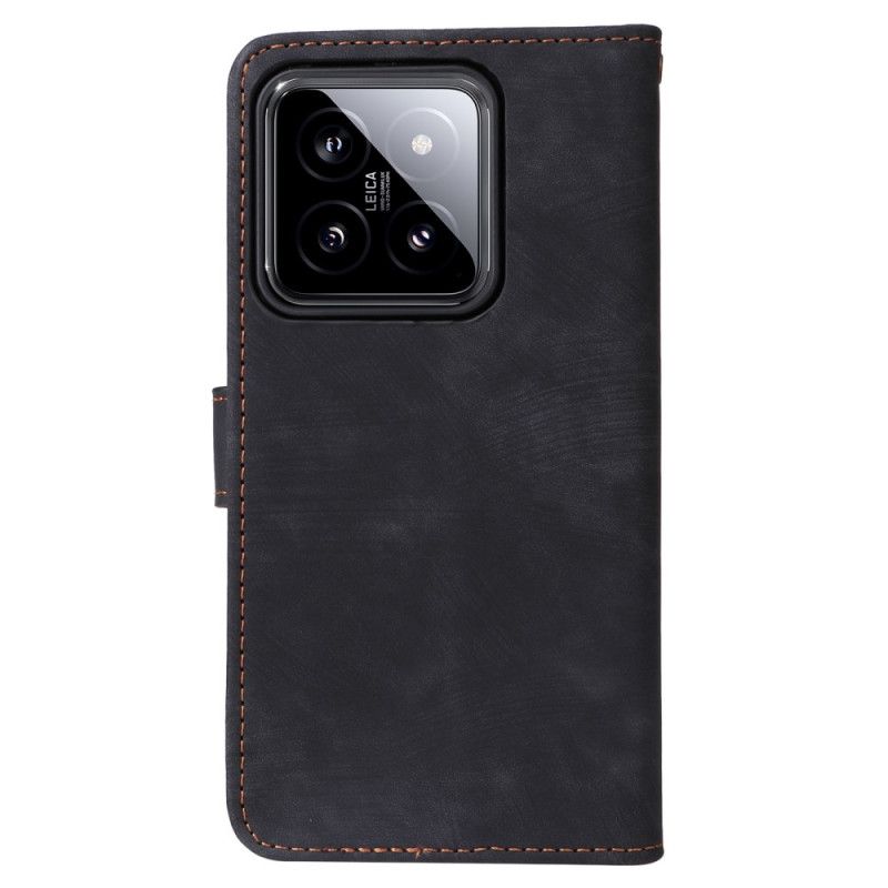 Kožený Kryt Na Xiaomi 14 Blokování Rfid Pomocí Popruhu