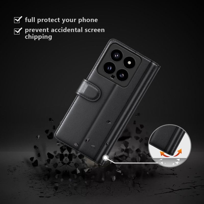 Kožený Kryt Na Xiaomi 14 Kůže
