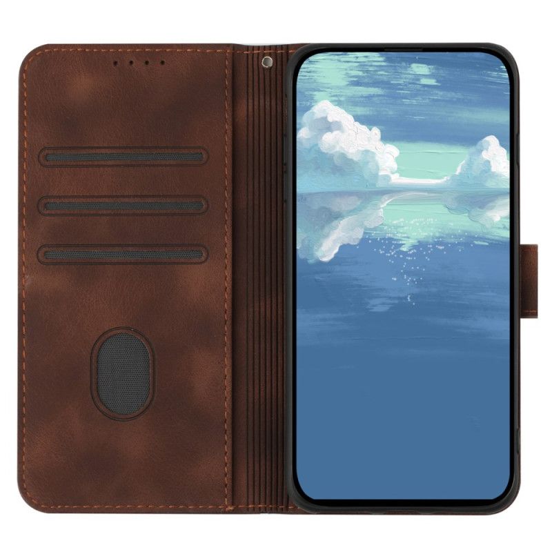 Kožený Kryt Na Xiaomi 14 Pro Návrhové Linie Popruhu
