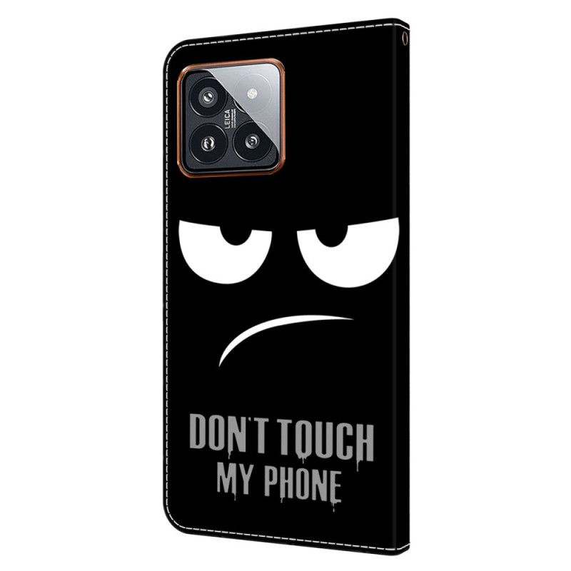 Kožený Kryt Na Xiaomi 14 Pro Nedotýkejte Se Mého Telefonu