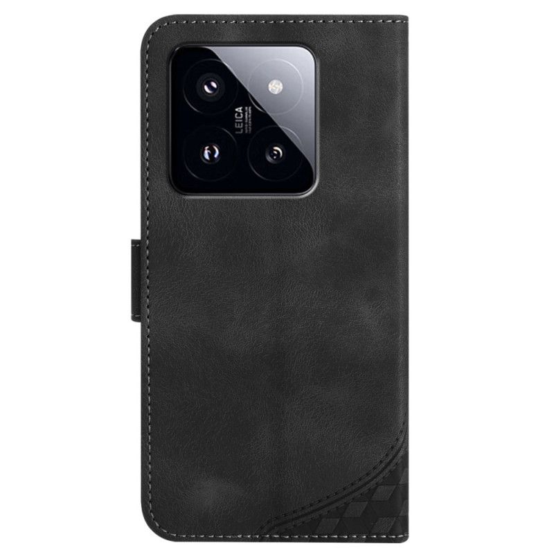 Kožený Kryt Na Xiaomi 14 Pro Vzor Sloní Hlavy A Lanka