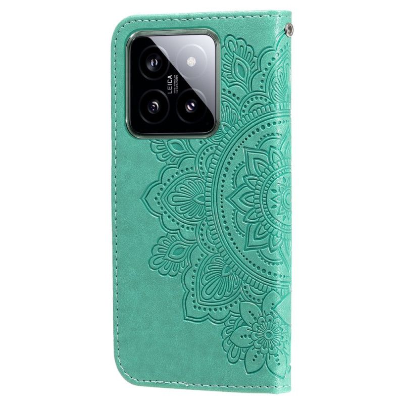Kožený Kryt Na Xiaomi 14 Tisk Mandaly