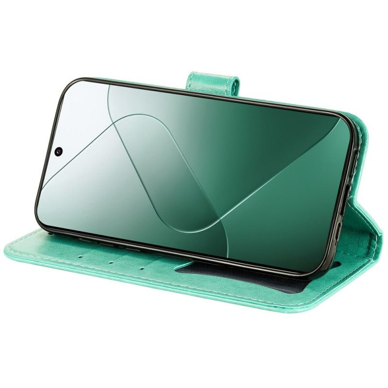Kožený Kryt Na Xiaomi 14 Tisk Mandaly