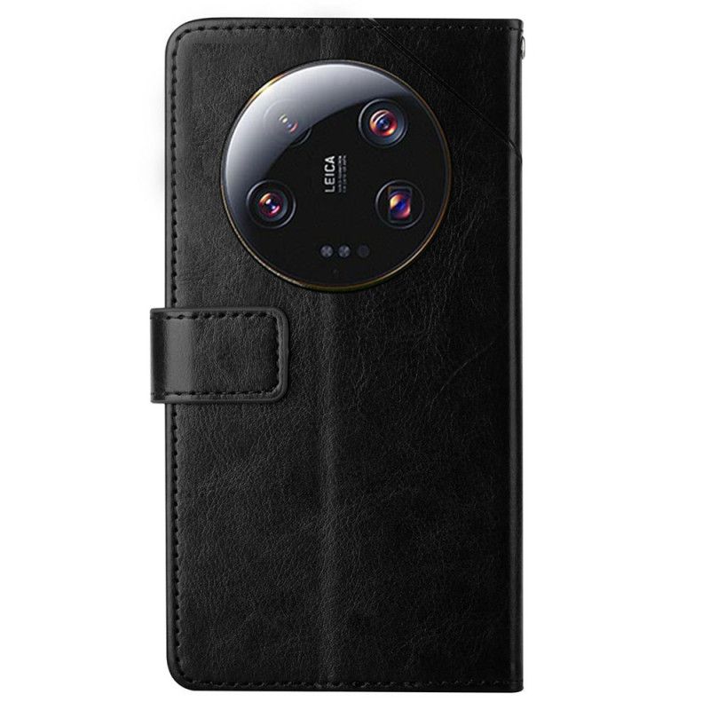 Kožený Kryt Na Xiaomi 14 Ultra Design Řemínku Y