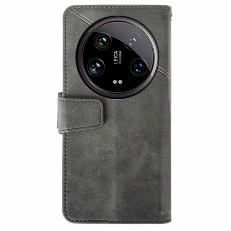 Kožený Kryt Na Xiaomi 14 Ultra Řádky Idewei