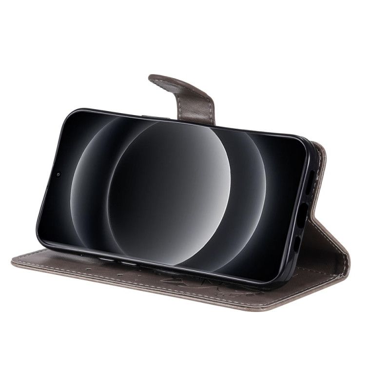 Kožený Kryt Na Xiaomi 14 Ultra Včely A Kočka S Popruhem