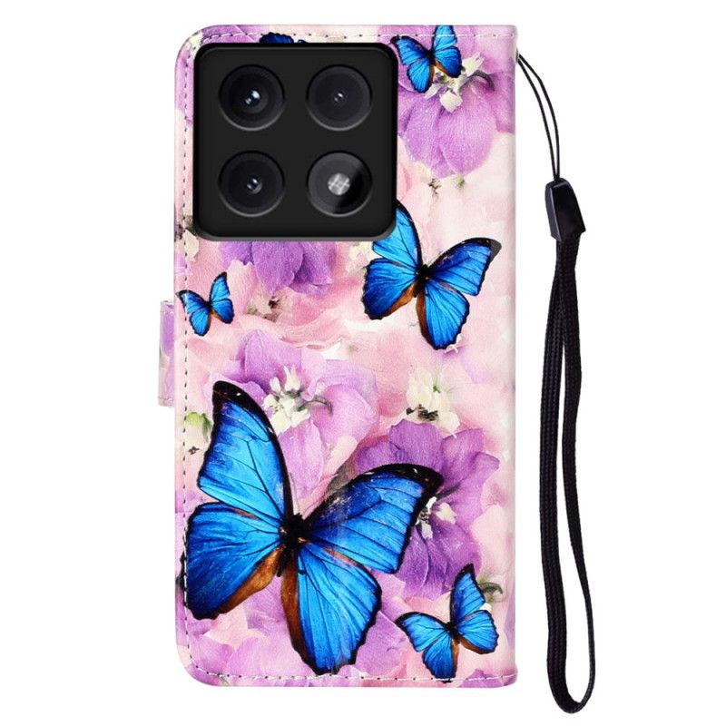 Kožený Kryt Na Xiaomi 14t Prémiový Květinový Vzor