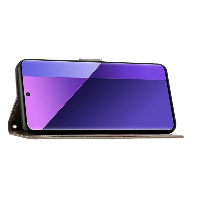 Kožený Kryt Na Xiaomi 15 Květinový Vzor