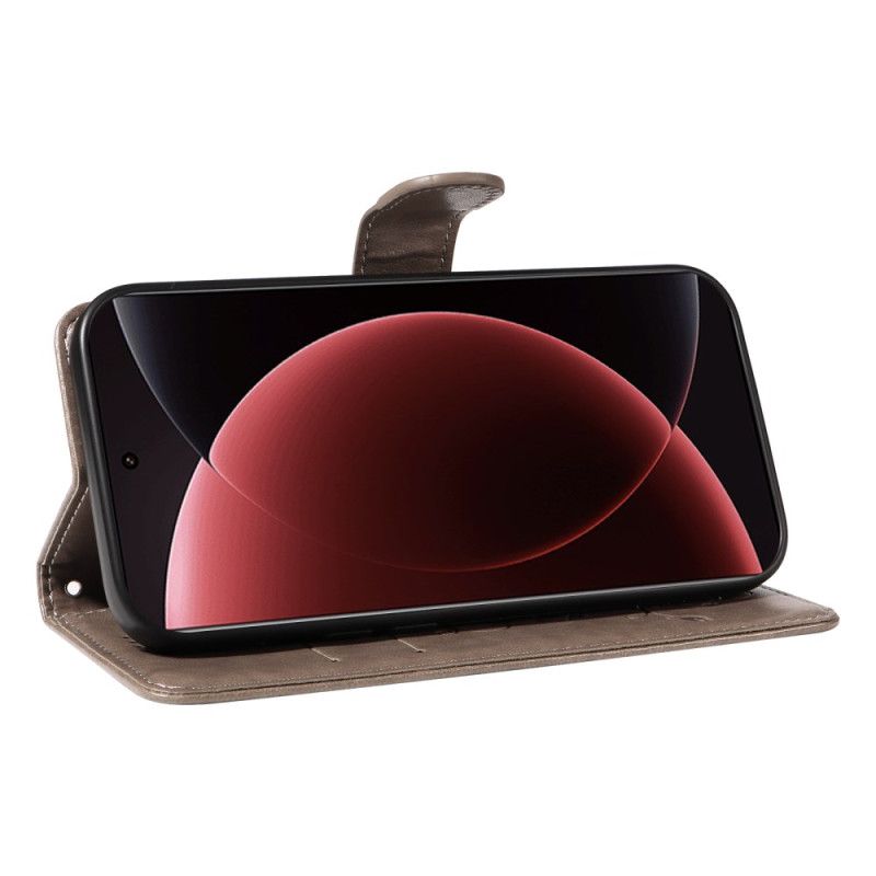 Kožený Kryt Na Xiaomi 15 Ultra Květinový Vzor