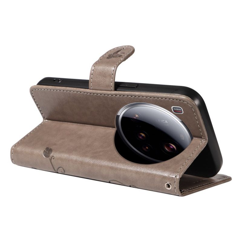 Kožený Kryt Na Xiaomi 15 Ultra Květinový Vzor