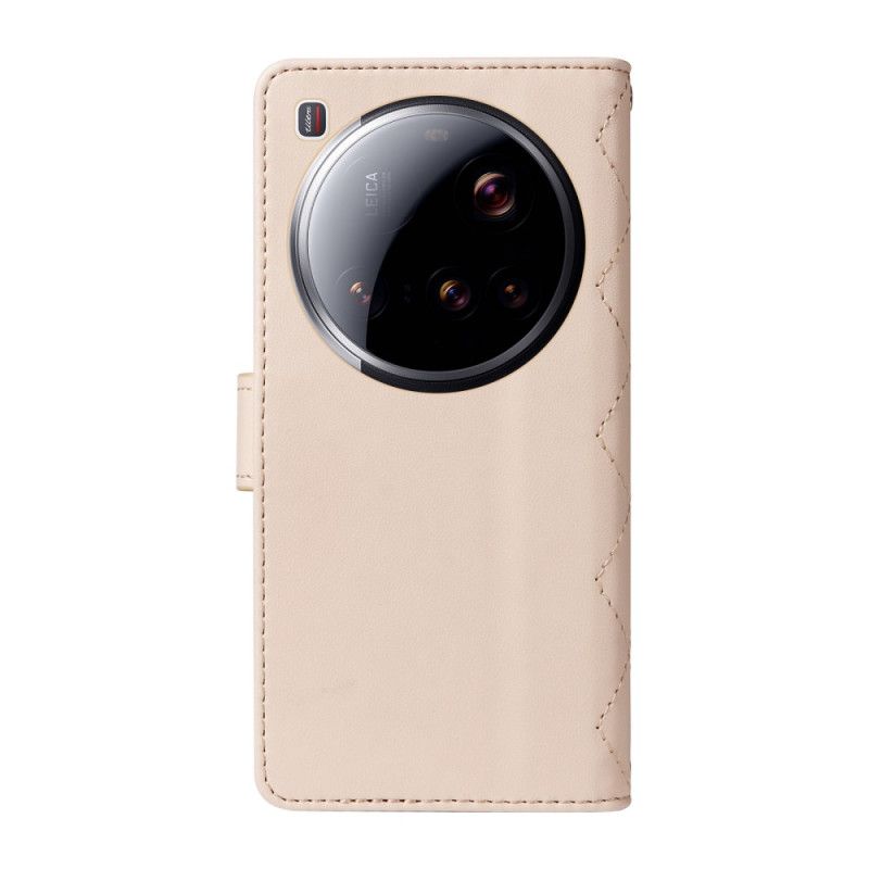 Kožený Kryt Na Xiaomi 15 Ultra Polstrované S Popruhem A Ramenním Popruhem