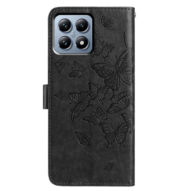 Kožený Kryt Na Xiaomi 15t Grafický Motýl