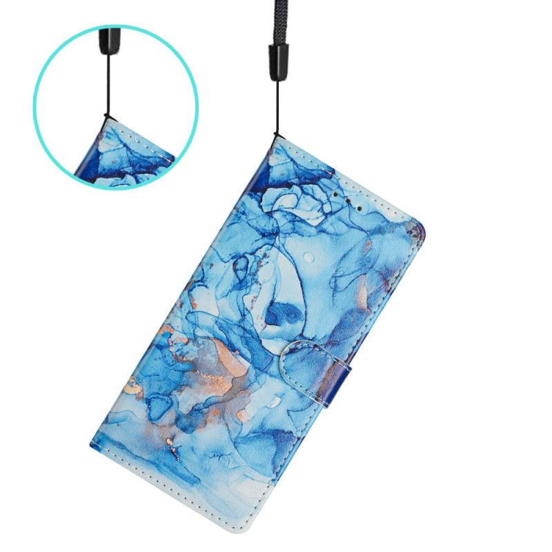 Kožený Kryt Na Xiaomi 15t Modrý Mramor