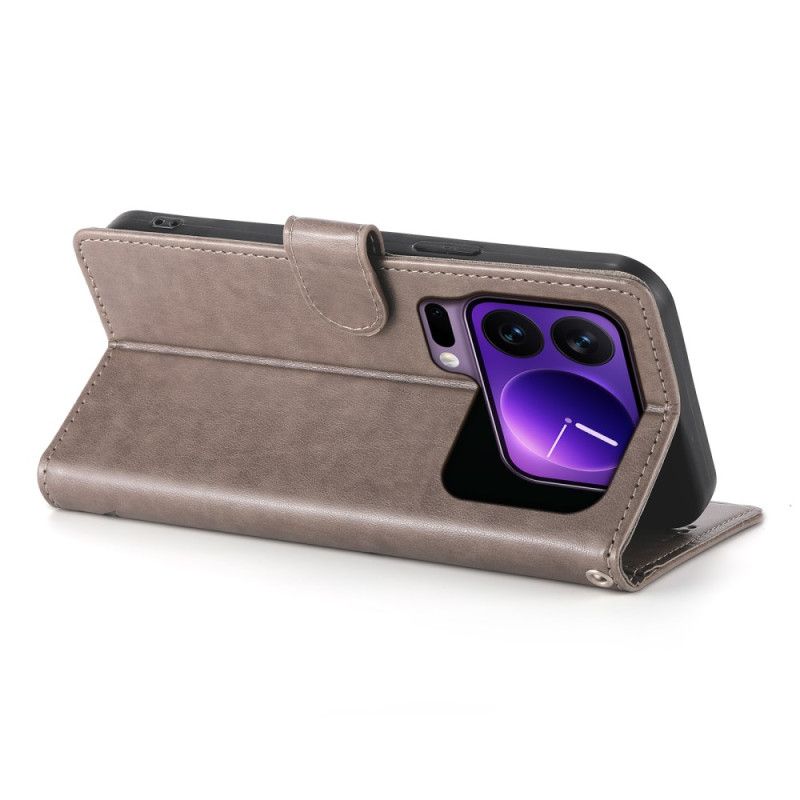 Kožený Kryt Na Xiaomi 17 Pro Květinový Vzor Motýlů