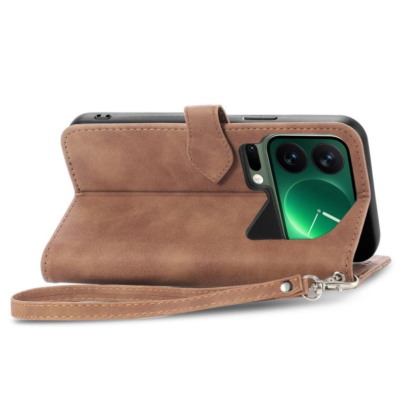 Kožený Kryt Na Xiaomi 17 Pro Peněženka S Krajkovým Vzorem