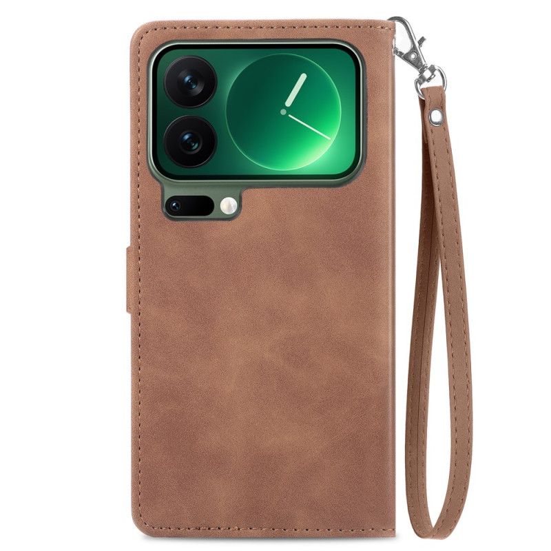 Kožený Kryt Na Xiaomi 17 Pro Peněženka S Krajkovým Vzorem