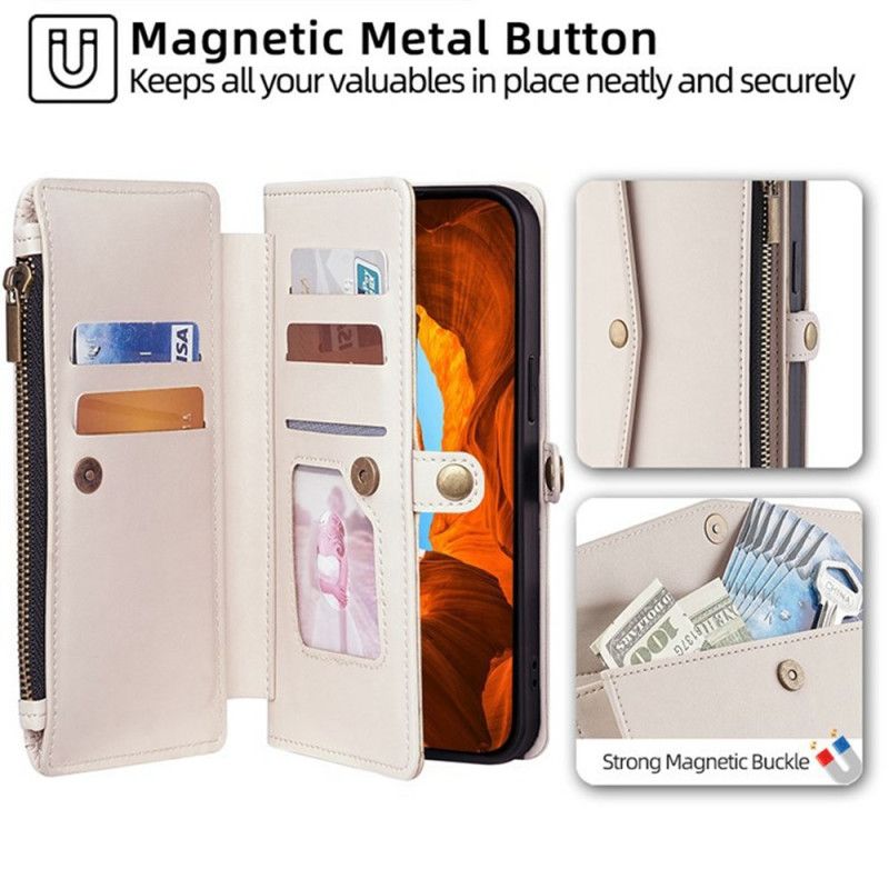 Kožený Kryt Na Xiaomi 17 Pro Peněženka S Ramenním Popruhem