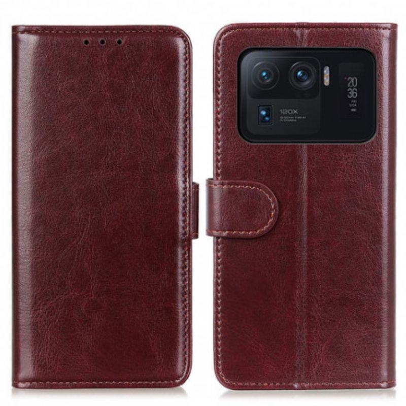 Kožený Kryt Na Xiaomi Mi 11 Ultra Jemná Imitace Kůže
